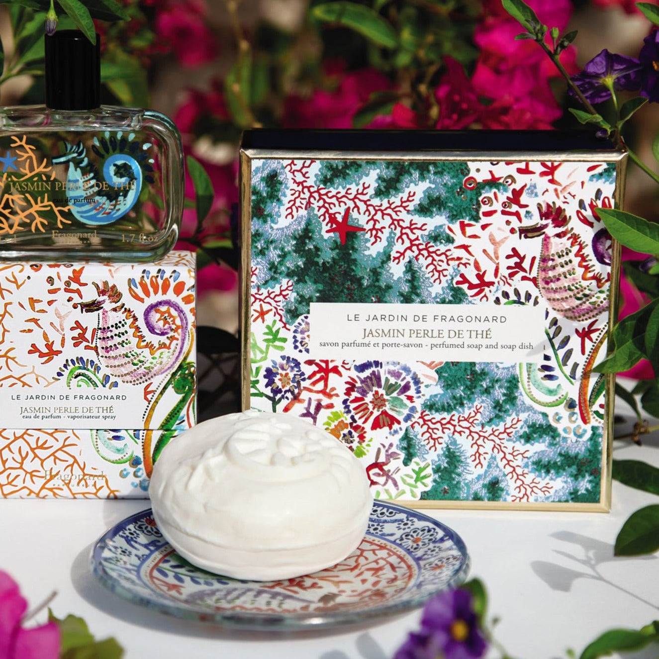 Fragonard Jasmin Perle de Thé Perfumed Soap & Dish