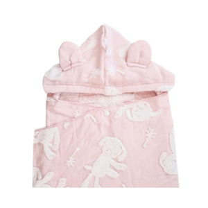 Kontex Macaron Hooded Towel - Pink Puppy