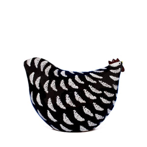 Les Ceramiques de Lussan Noir Moucheté Blanc Hen - 12.5cm