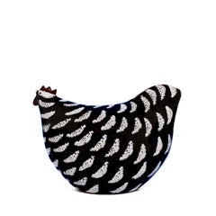 Les Ceramiques de Lussan Noir Moucheté Blanc Hen - 12.5cm