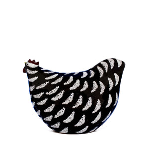 Les Ceramiques de Lussan Noir Moucheté Blanc Hen - 12.5cm