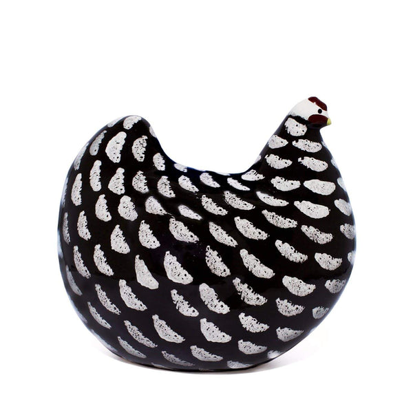 Les Ceramiques de Lussan Noir Moucheté Blanc Hen - 17cm