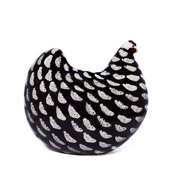Les Ceramiques de Lussan Noir Moucheté Blanc Hen - 17cm