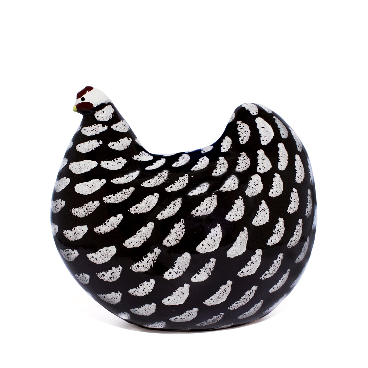 Les Ceramiques de Lussan Noir Moucheté Blanc Hen - 17cm