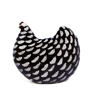 Les Ceramiques de Lussan Noir Moucheté Blanc Hen - 17cm