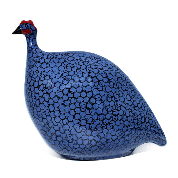 Les Ceramiques de Lussan Pintade (Guinea Fowl) Large - Black/Blue