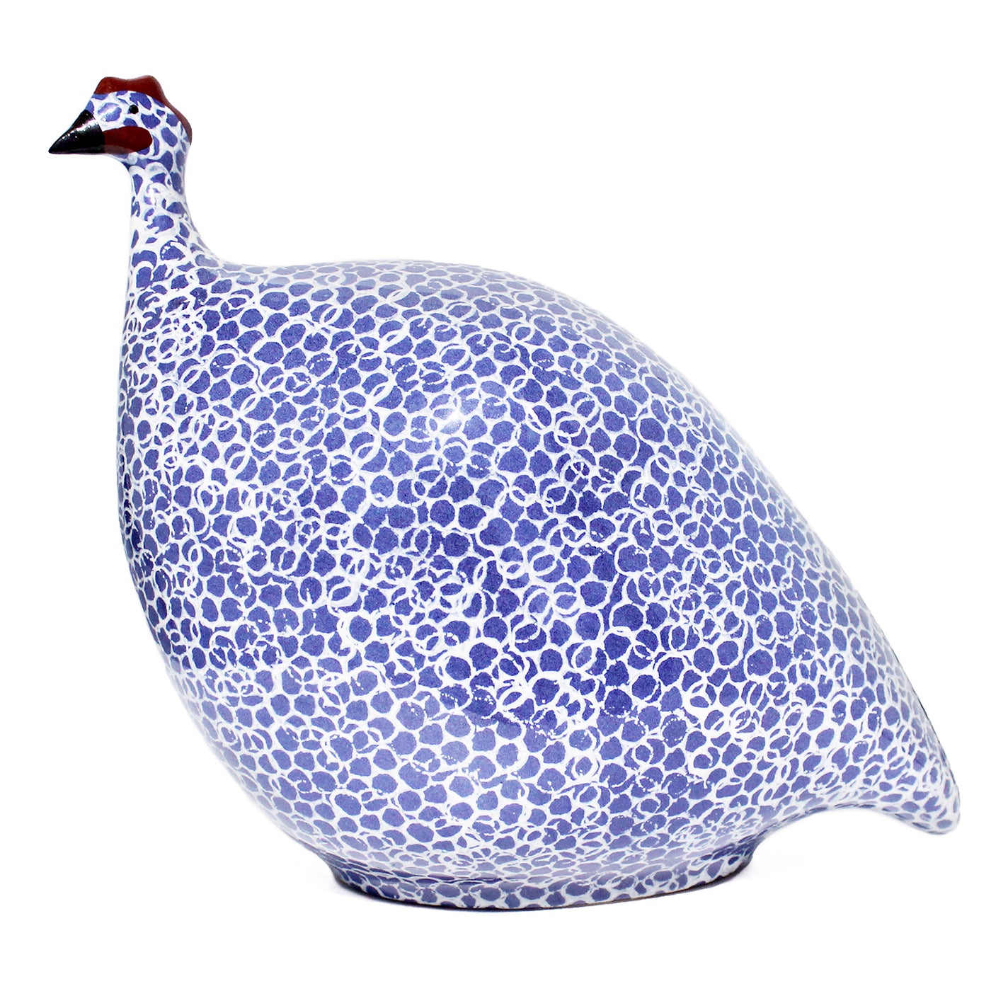 Les Ceramiques de Lussan Pintade (Guinea Fowl) Large - Blue