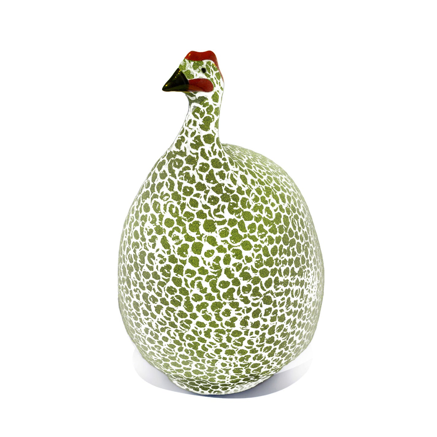 Les Ceramiques de Lussan Pintade (Guinea Fowl) Large - Green