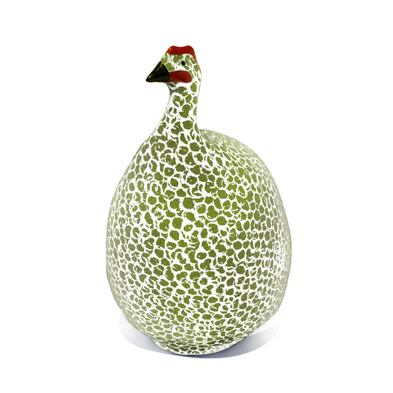 Les Ceramiques de Lussan Pintade (Guinea Fowl) Large - Green
