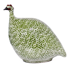 Les Ceramiques de Lussan Pintade (Guinea Fowl) Large - Green