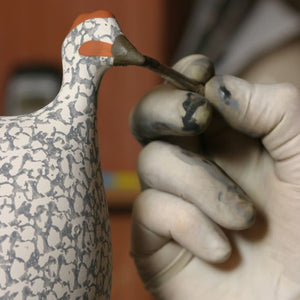 Les Ceramiques de Lussan Pintade (Guinea Fowl) Large - Grey