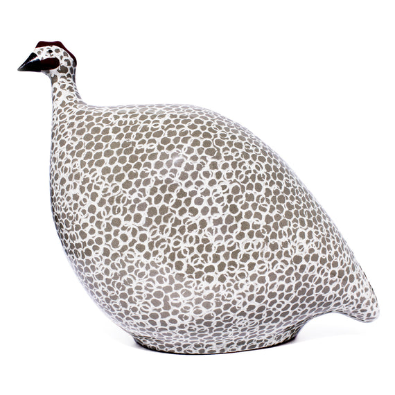 Les Ceramiques de Lussan Pintade (Guinea Fowl) Large - Grey