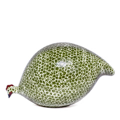Les Ceramiques de Lussan Pintade (Guinea Fowl) Pecking - Green