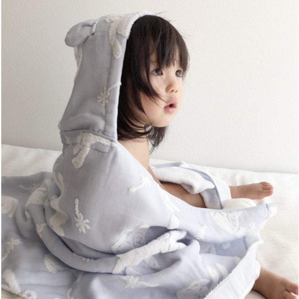 Kontex Macaron Hooded Towel - Blue Puppy