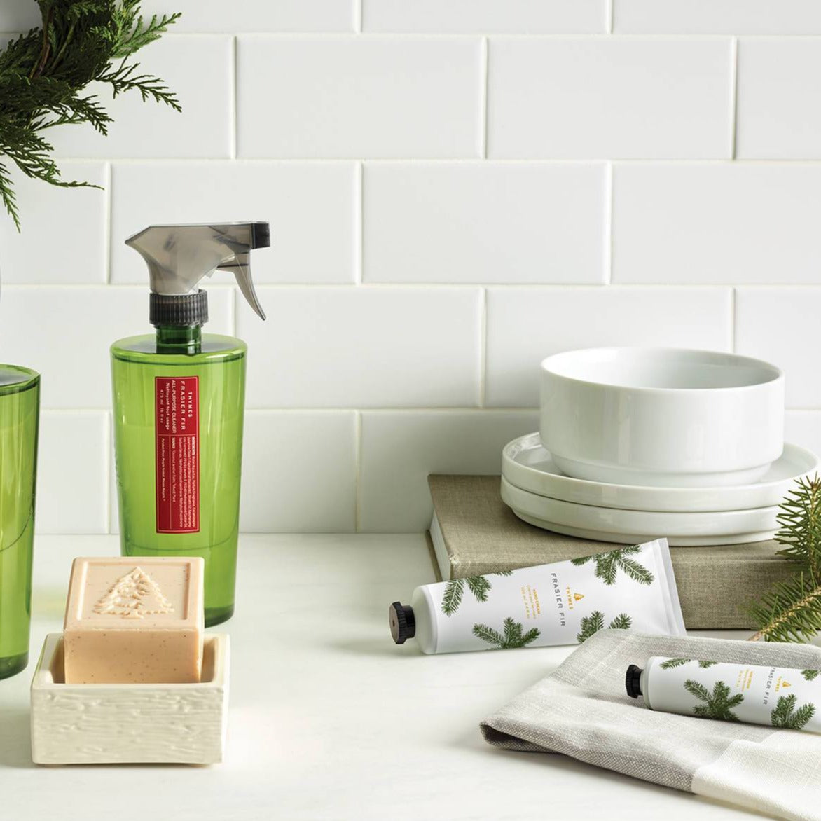 Thymes Frasier Fir Soap + Dish Set