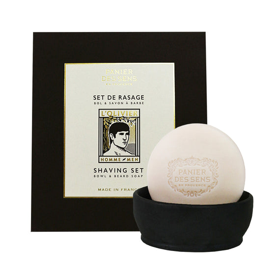 Panier des Sens L'Olivier Shaving Set - Beard Soap and Bowl