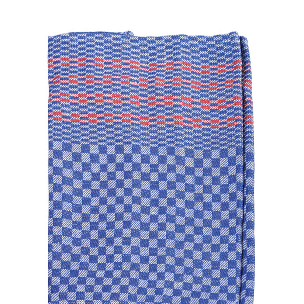 Redecker Oversized Kitchen Towel - Blue Check + Red Stripes