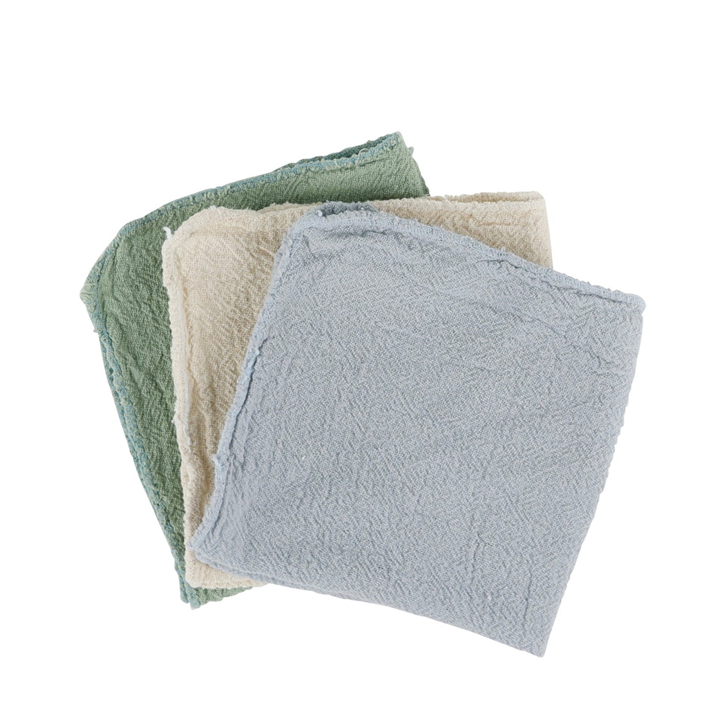 Redecker Multi Purpose Cleaning Cloth Trio - Blue/Natural/Green