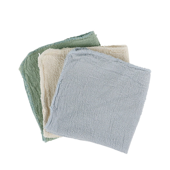 Redecker Multi Purpose Cleaning Cloth Trio - Blue/Natural/Green