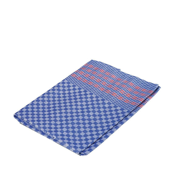 Redecker Oversized Kitchen Towel - Blue Check + Red Stripes