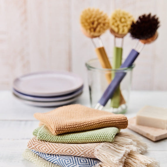 Redecker Woven Dishcloth Trio - Yellow/Green/Blue