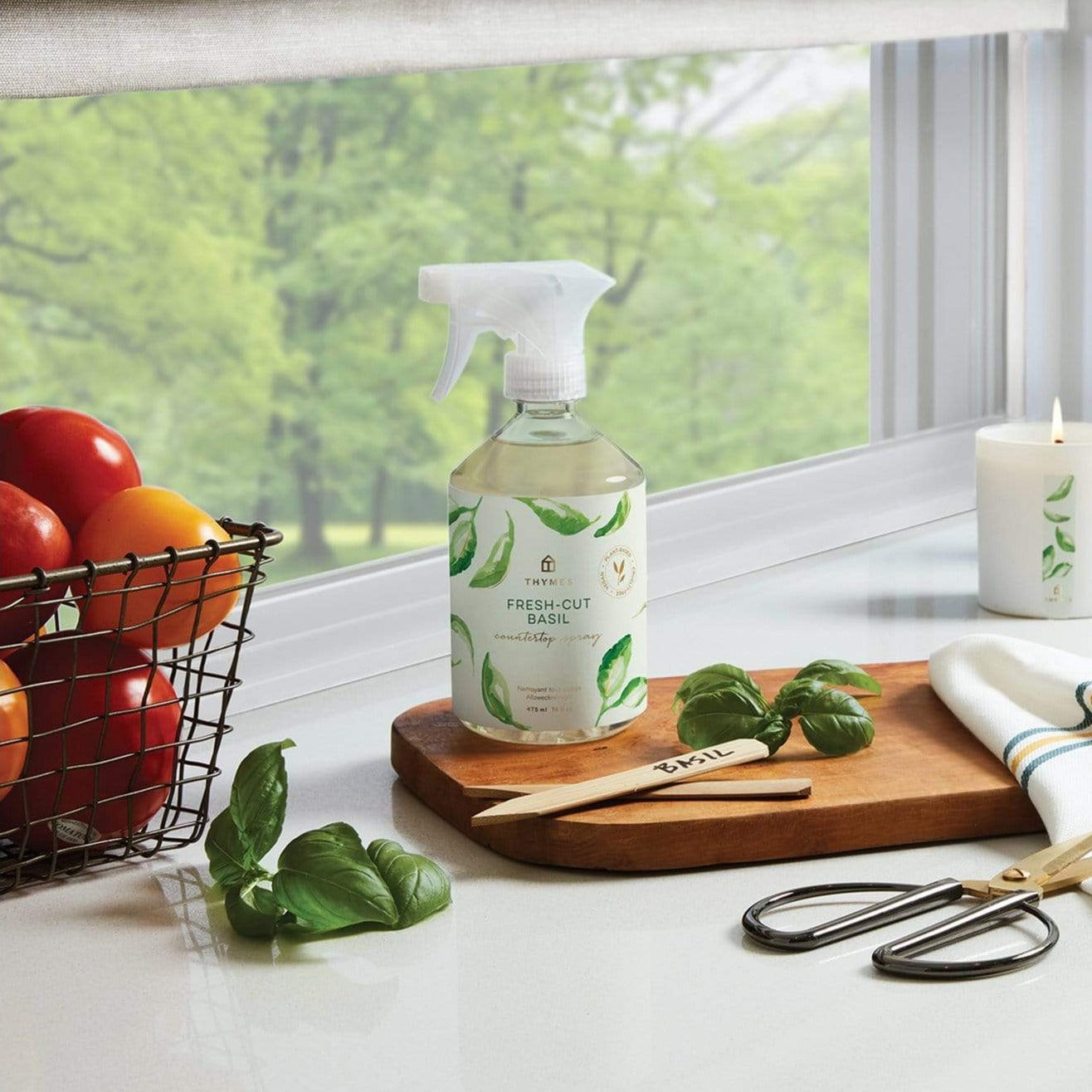 Thymes Fresh Cut Basil Countertop Spray