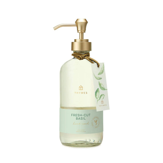 Thymes Fresh Cut Basil Hand Wash in Glass
