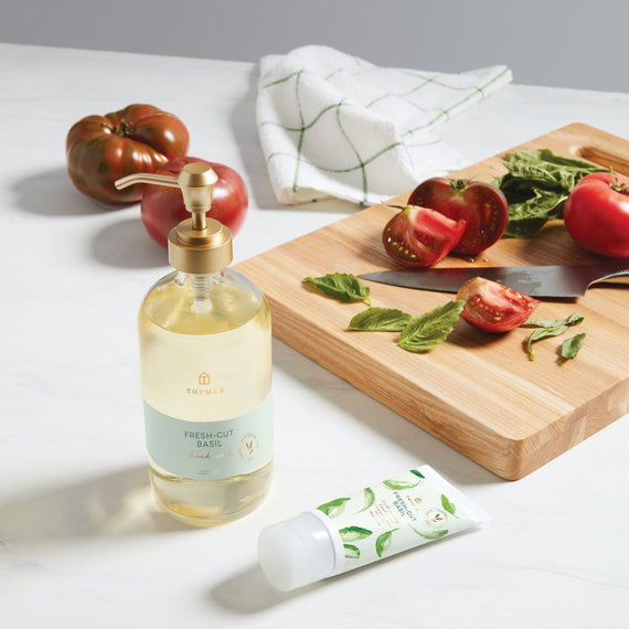 Thymes Fresh Cut Basil Hand Wash in Glass