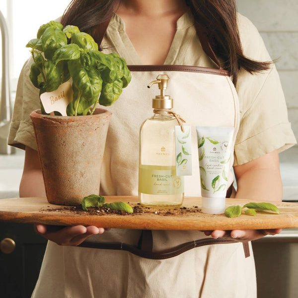 Thymes Fresh Cut Basil Hand Wash in Glass
