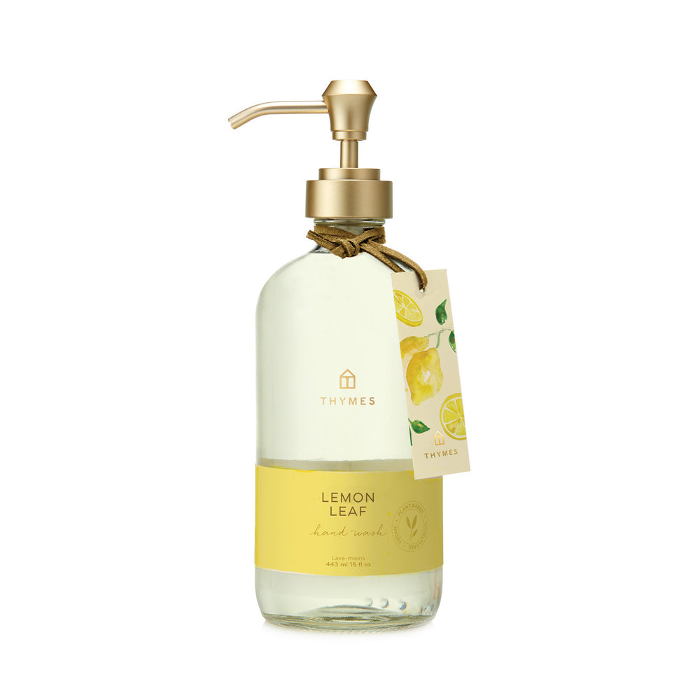 Thymes Lemon Leaf Hand Wash in Glass
