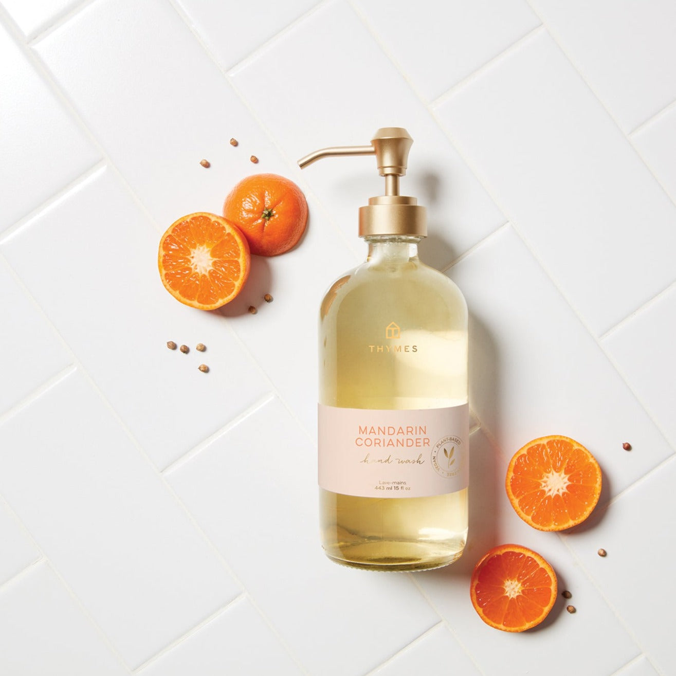 Thymes Mandarin Coriander Hand Wash in Glass