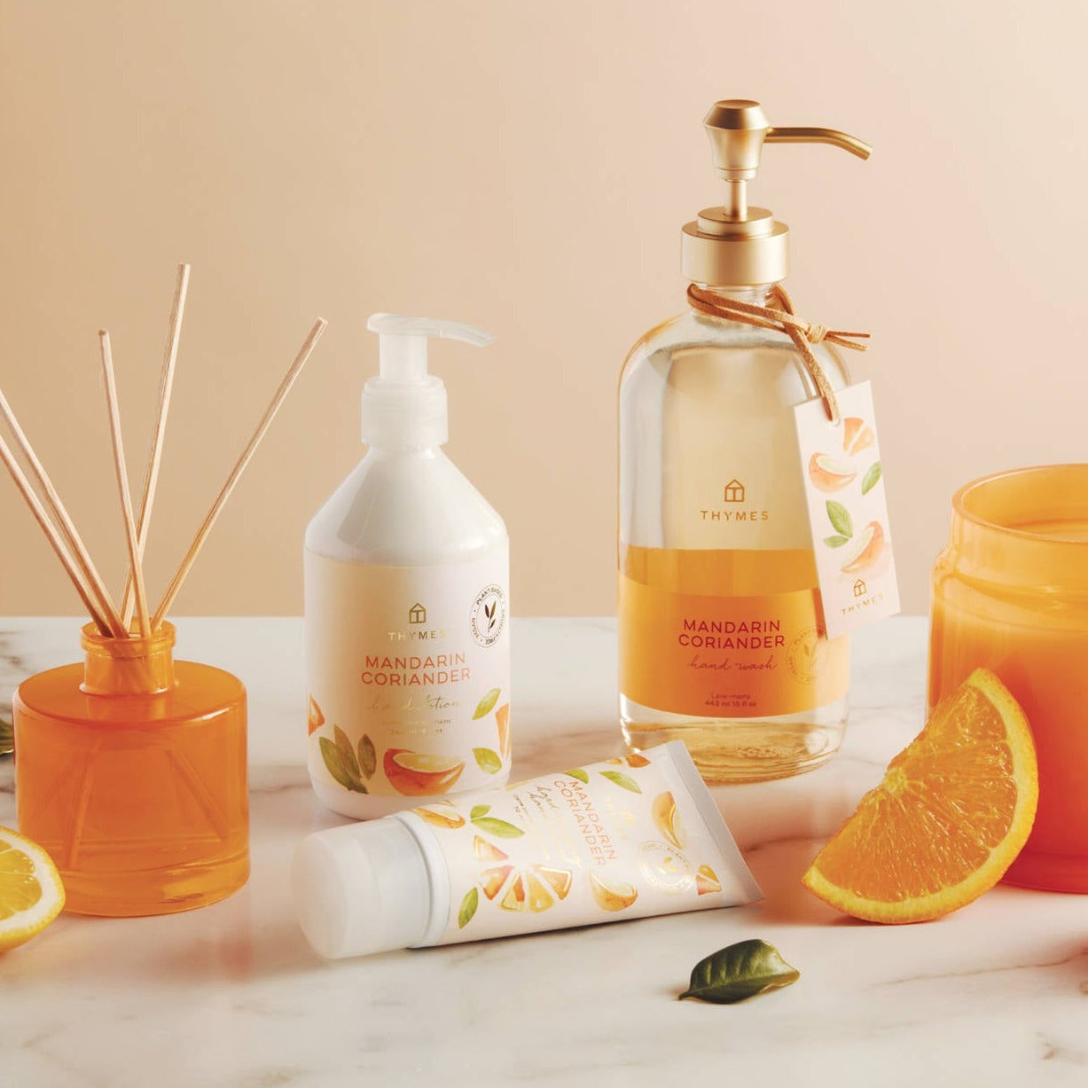 Thymes Mandarin Coriander Hand Wash in Glass