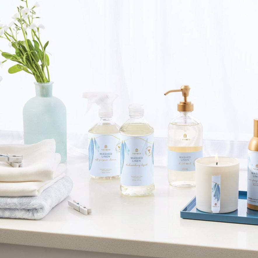 Thymes Washed Linen Hand Wash in Glass