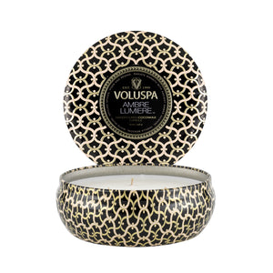 VOLUSPA Ambre Lumiere 3 Wick Tin Candle