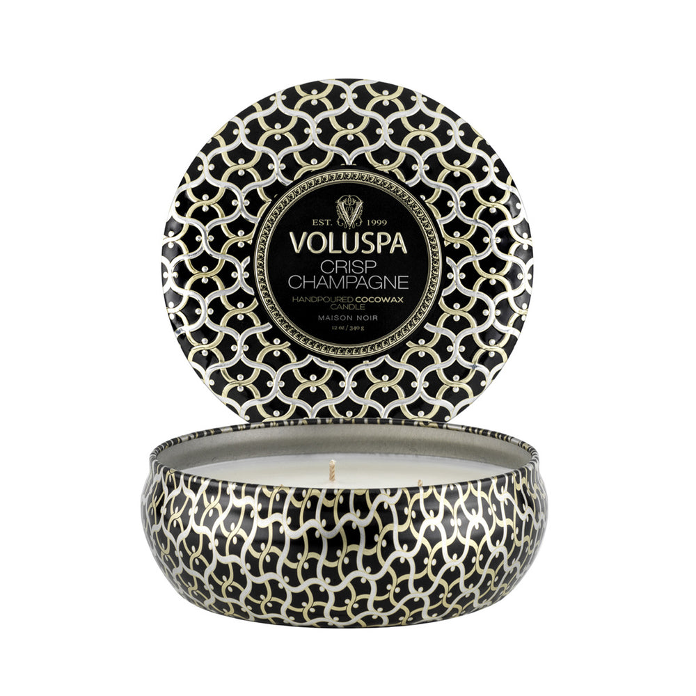 VOLUSPA Crisp Champagne 3 Wick Tin Candle