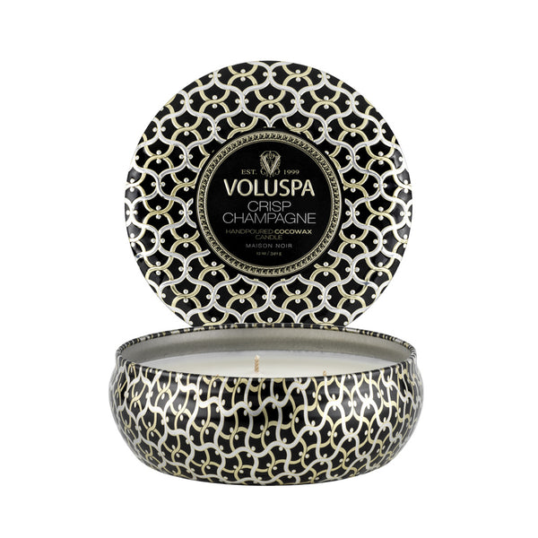 VOLUSPA Crisp Champagne 3 Wick Tin Candle