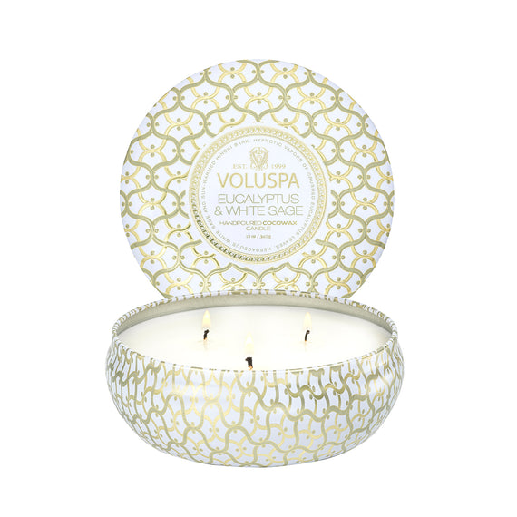 VOLUSPA Eucalyptus & White Sage 3 Wick Candle