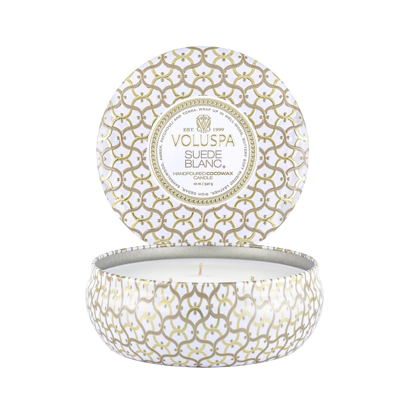 VOLUSPA Suede Blanc 3 Wick Tin Candle